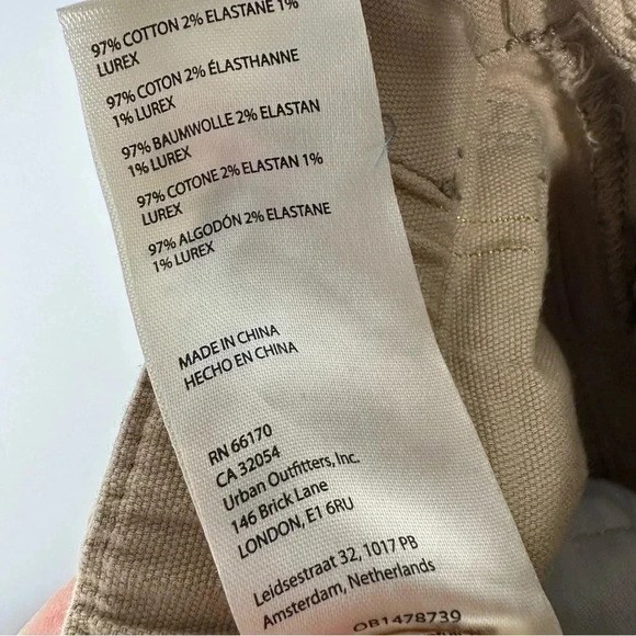 Anthropologie Khaki with Metallic Gold Stripe Cargo Utility Crop Pants Size 2 - Picture 10 of 10